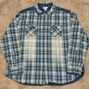 Wrangler Mens Premium Quality Blue Western Style Long Sleeve Button Down Sz 2XL